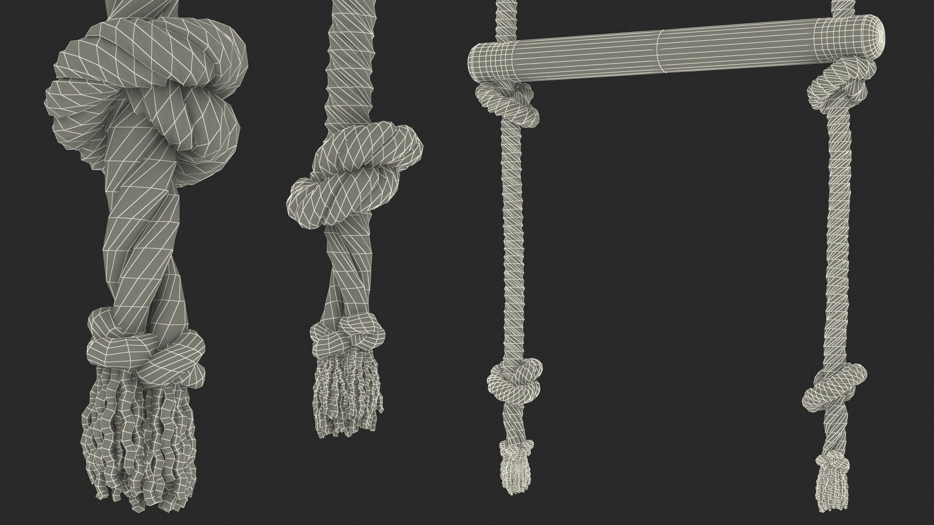 3D Wooden Rope Ladder model