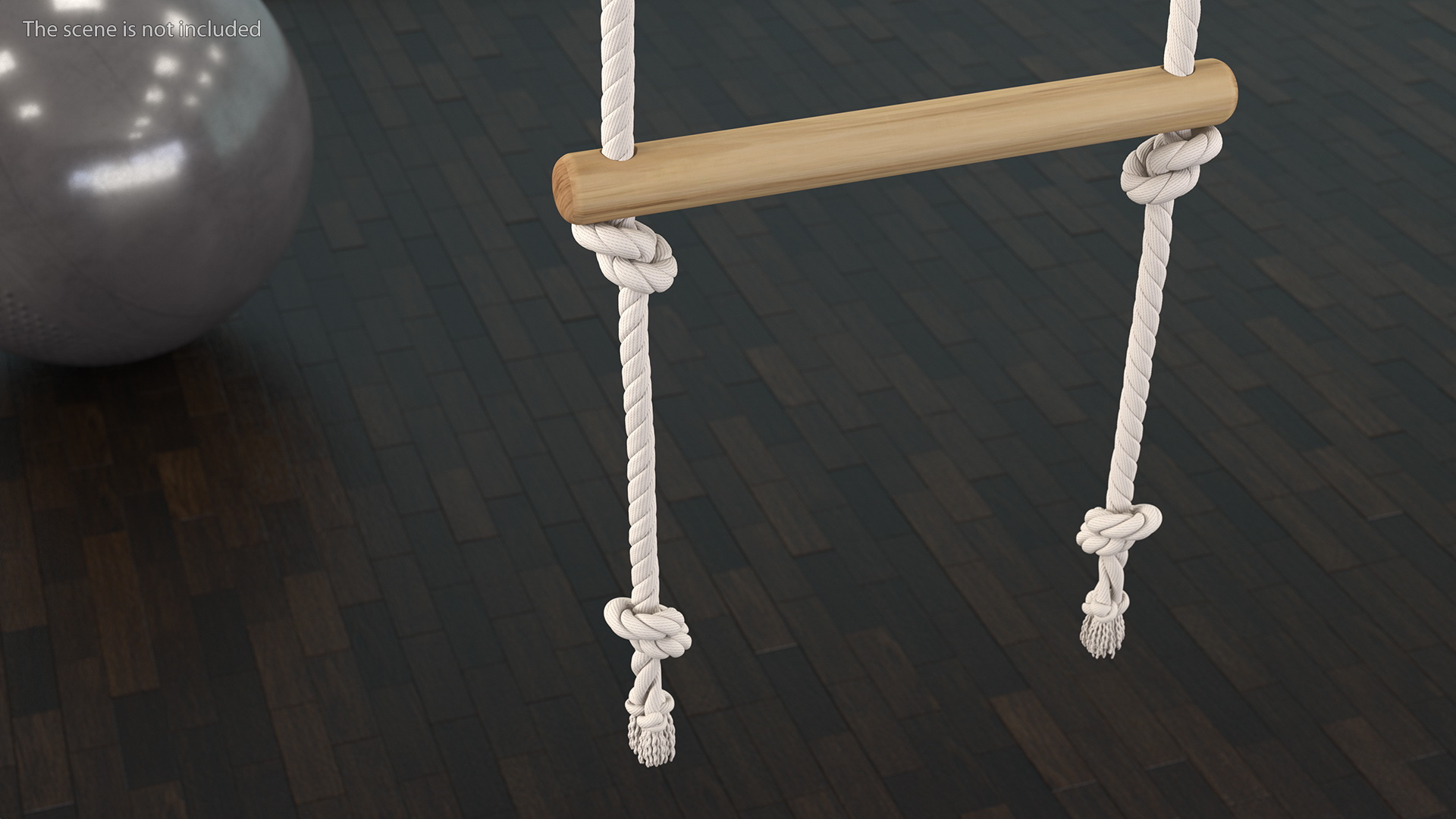 3D Wooden Rope Ladder model