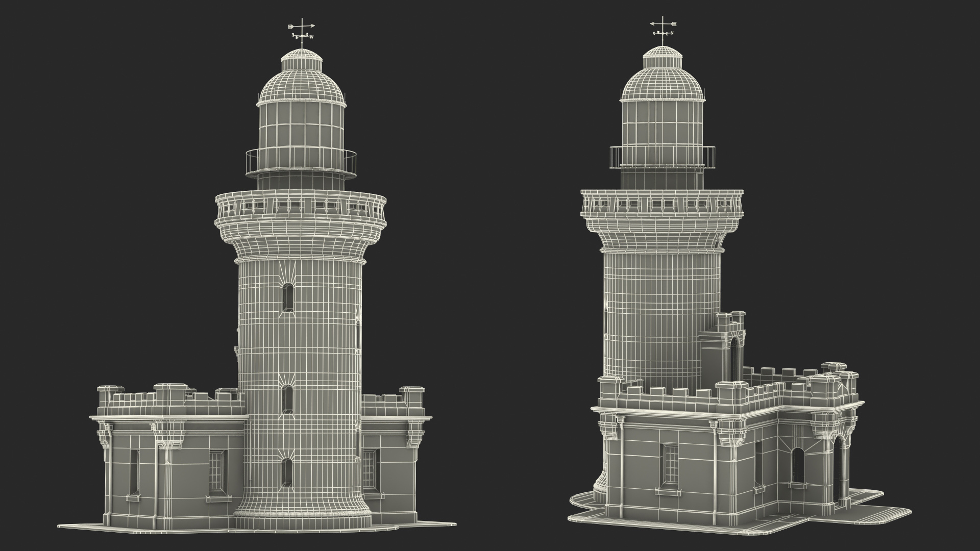 3D Vintage Lighthouse model