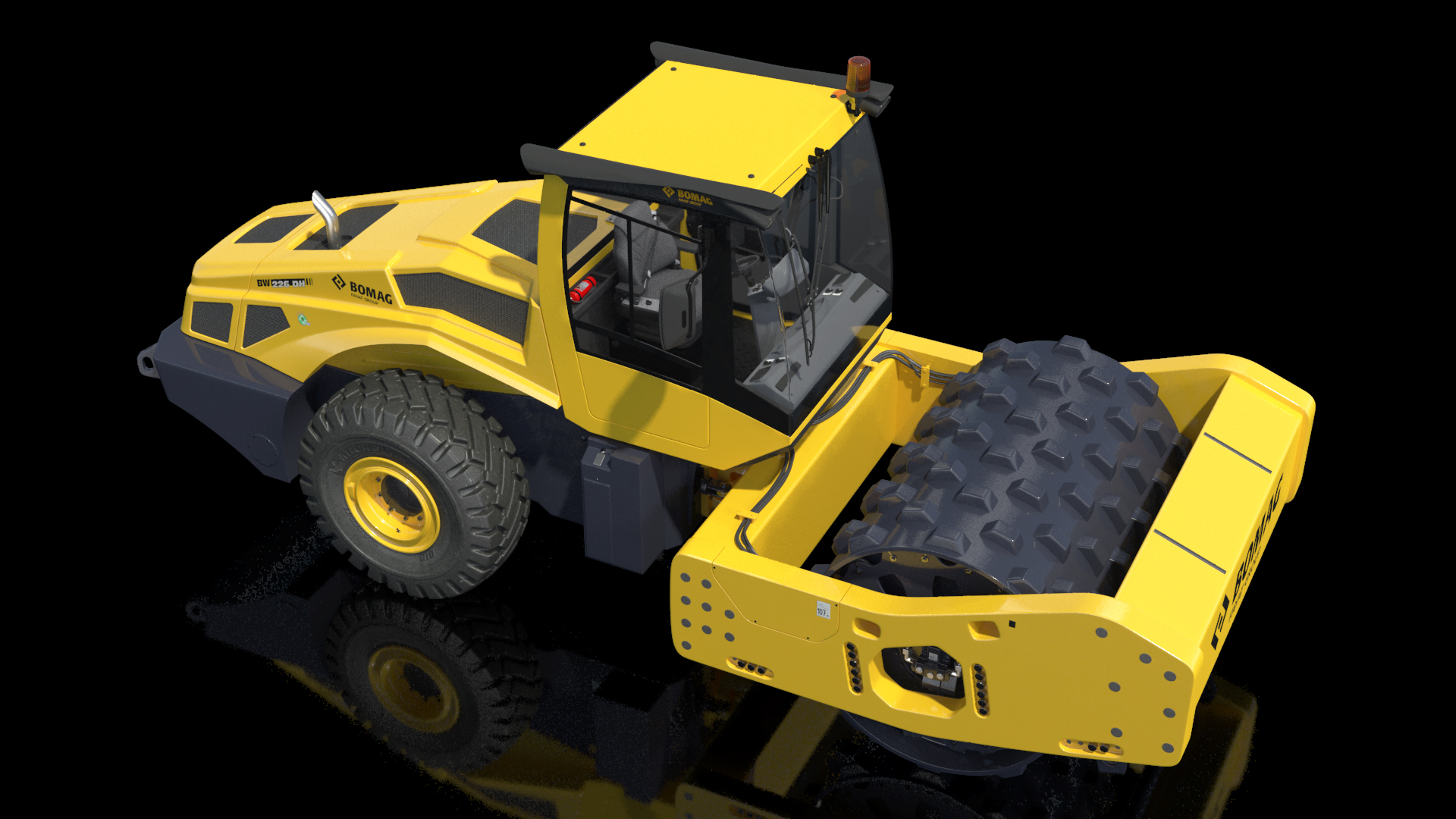 BOMAG BW226 PDH5 Single Drum Compactor New 3D