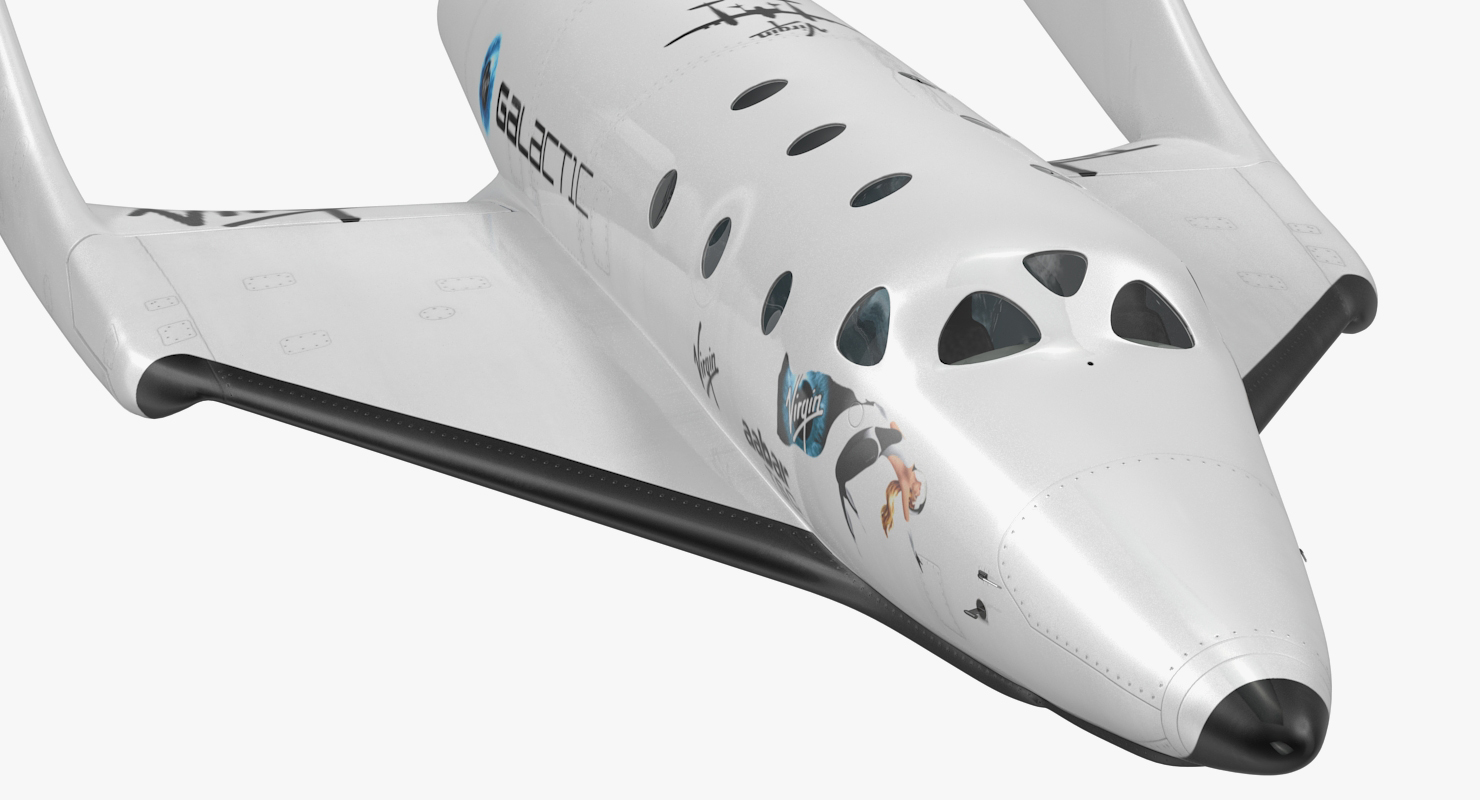 3D Suborbital Spaceplane SpaceShipTwo Rigged
