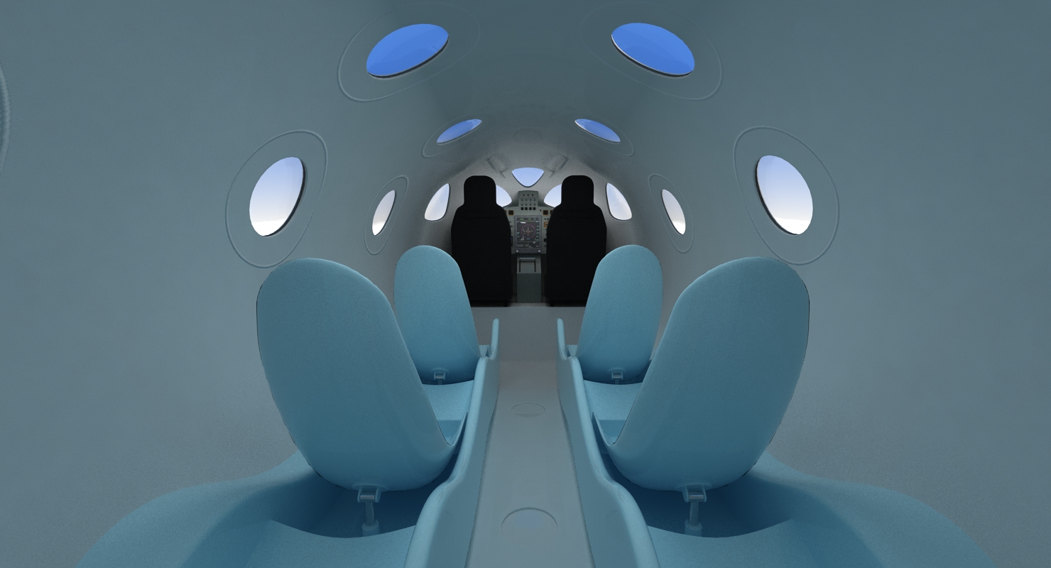 3D Suborbital Spaceplane SpaceShipTwo Rigged