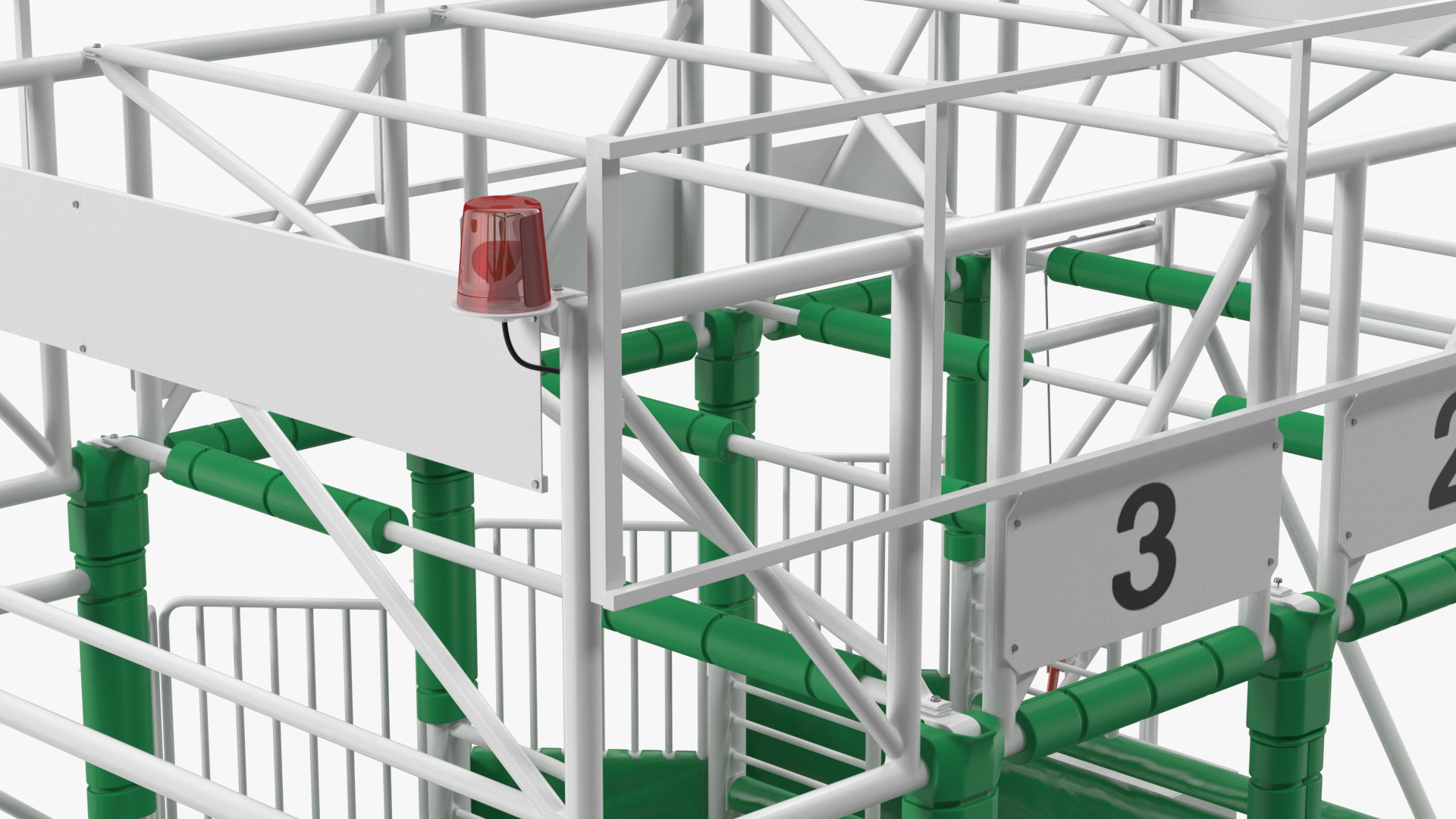 3D model Horse Starting Gates for 3 Places Rigged
