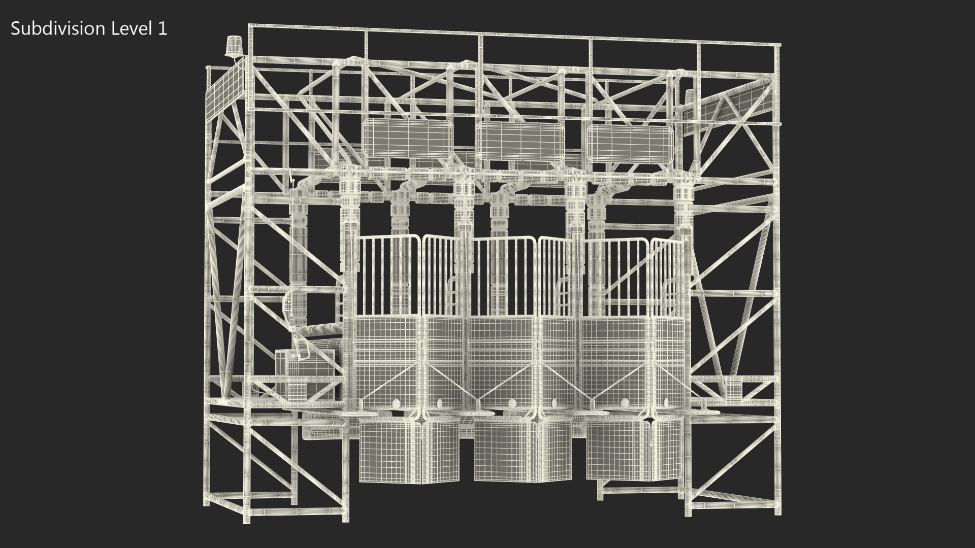 3D model Horse Starting Gates for 3 Places Rigged