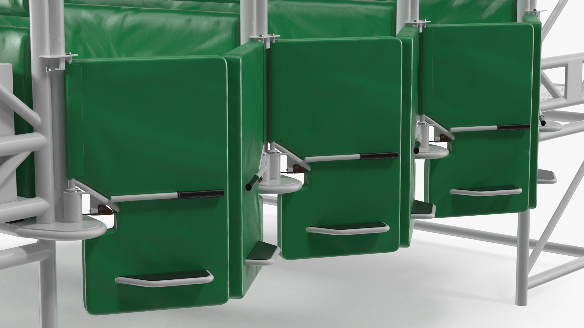 3D model Horse Starting Gates for 3 Places Rigged
