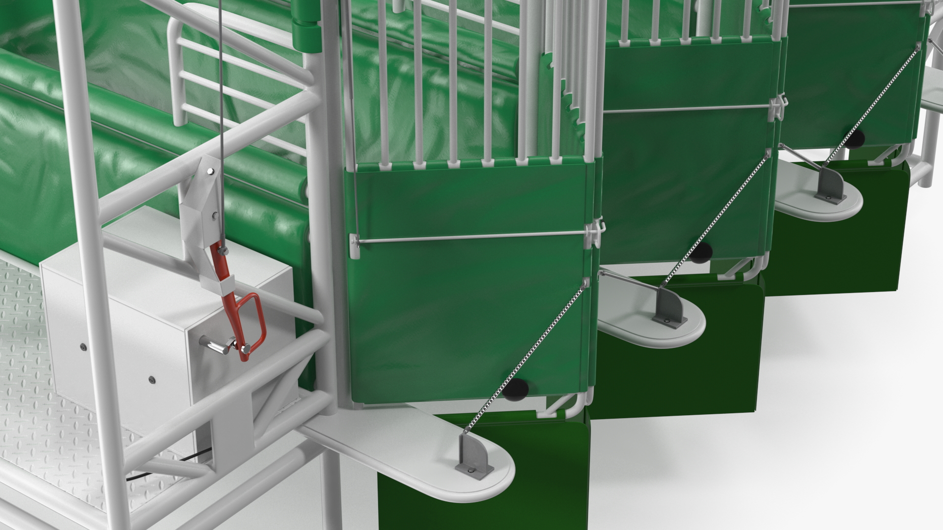 3D model Horse Starting Gates for 3 Places Rigged