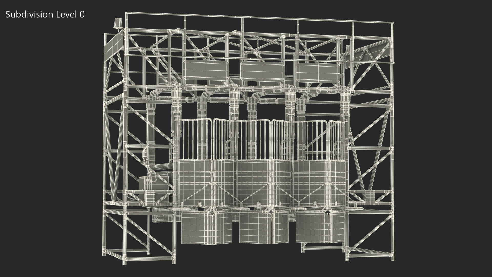 3D model Horse Starting Gates for 3 Places Rigged