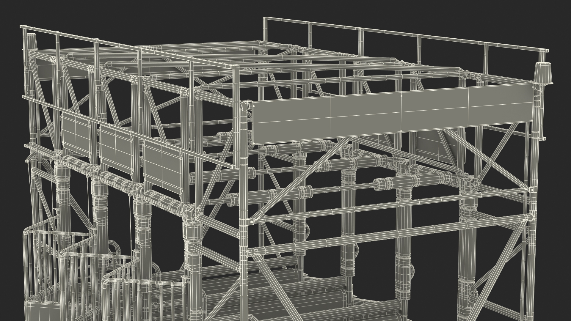 3D model Horse Starting Gates for 3 Places Rigged