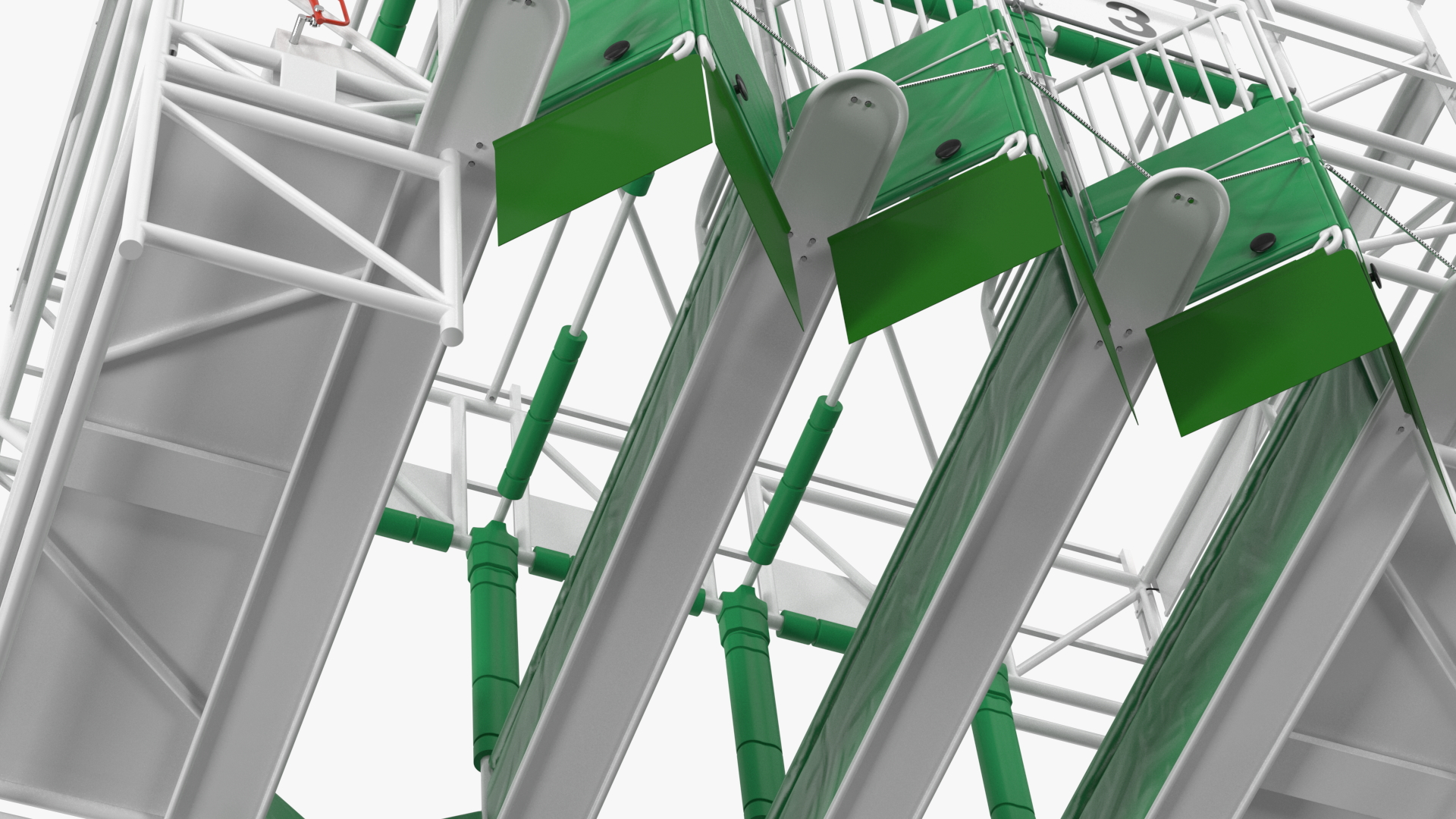 3D model Horse Starting Gates for 3 Places Rigged