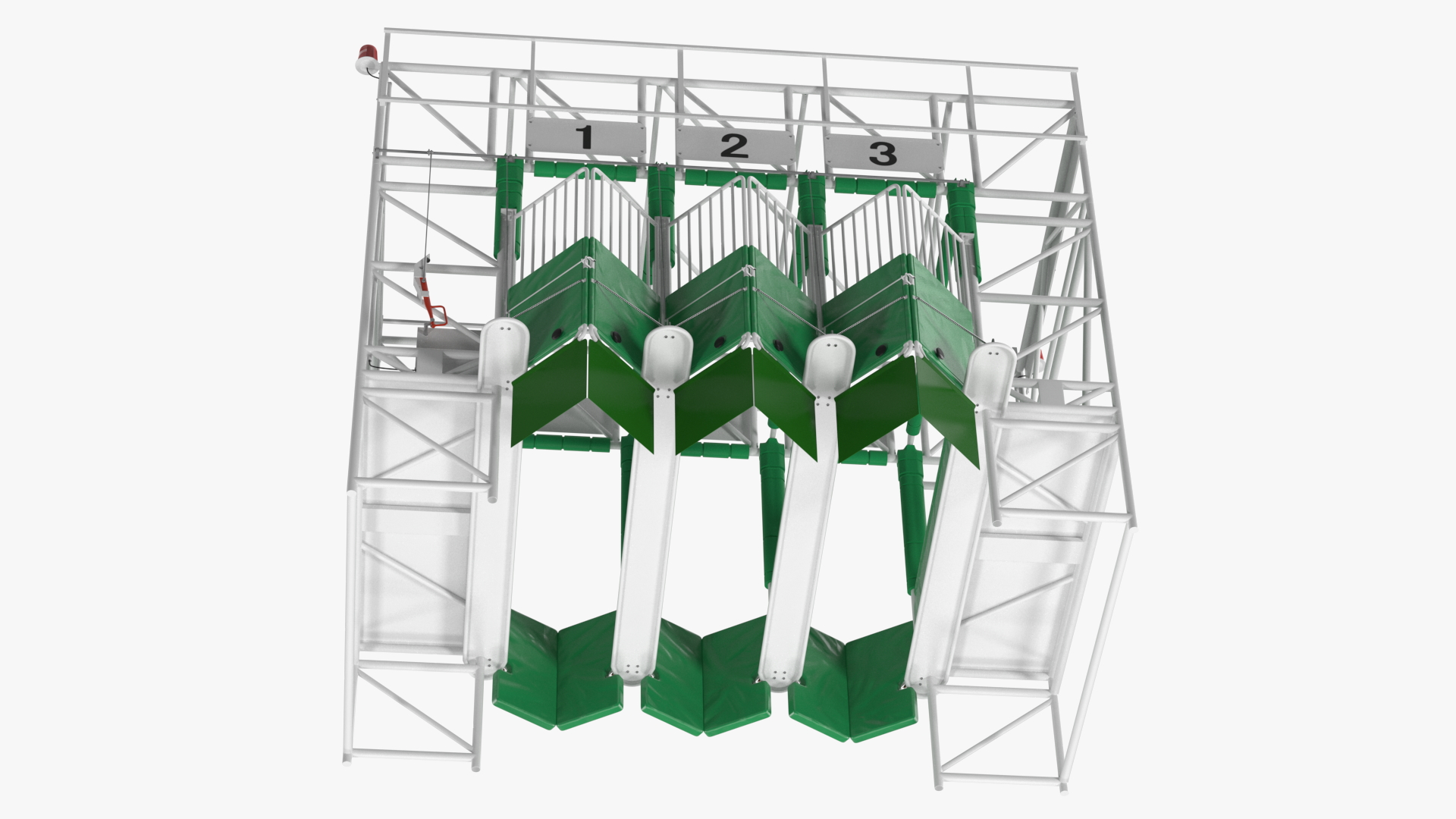 3D model Horse Starting Gates for 3 Places Rigged
