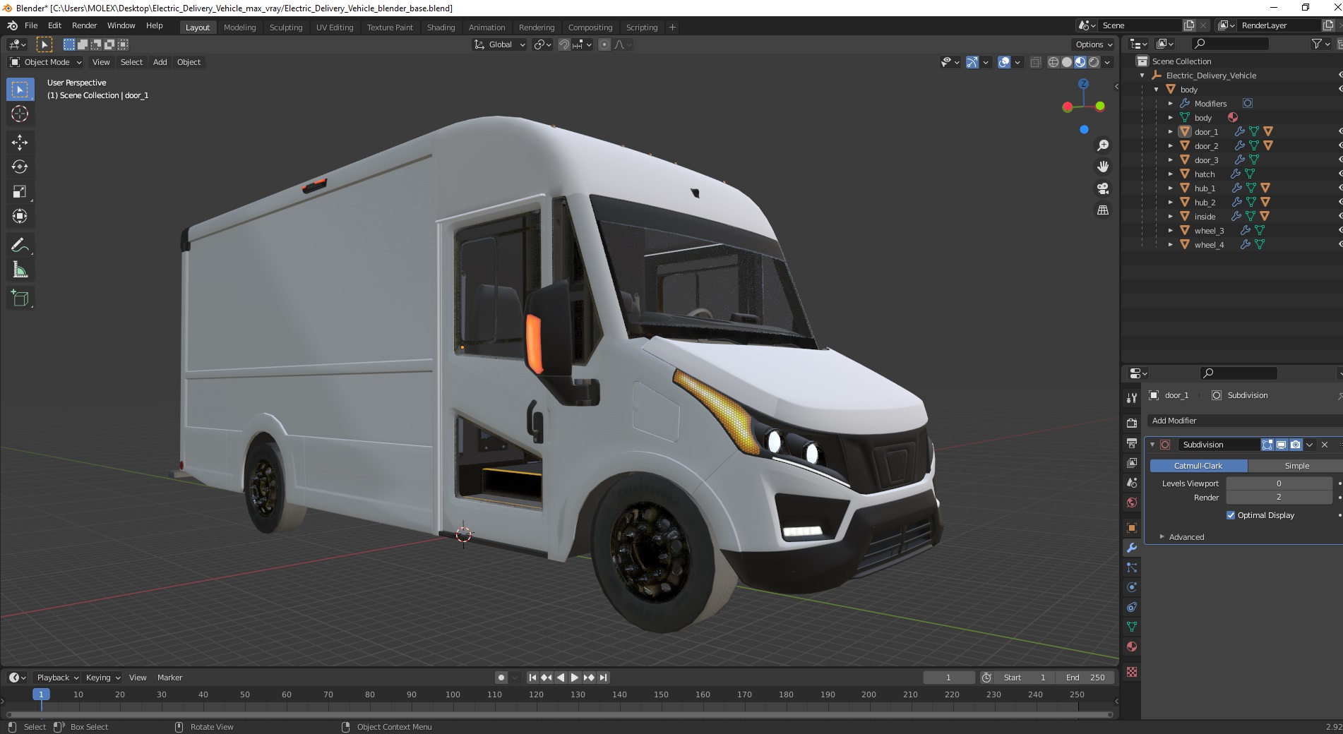 3D model Electric Delivery Vehicle