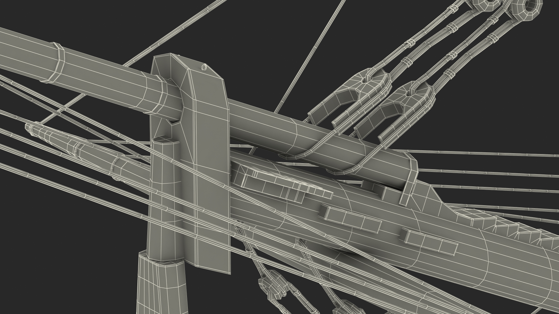 3D USS Constitution Heavy Frigate Retracted Sails