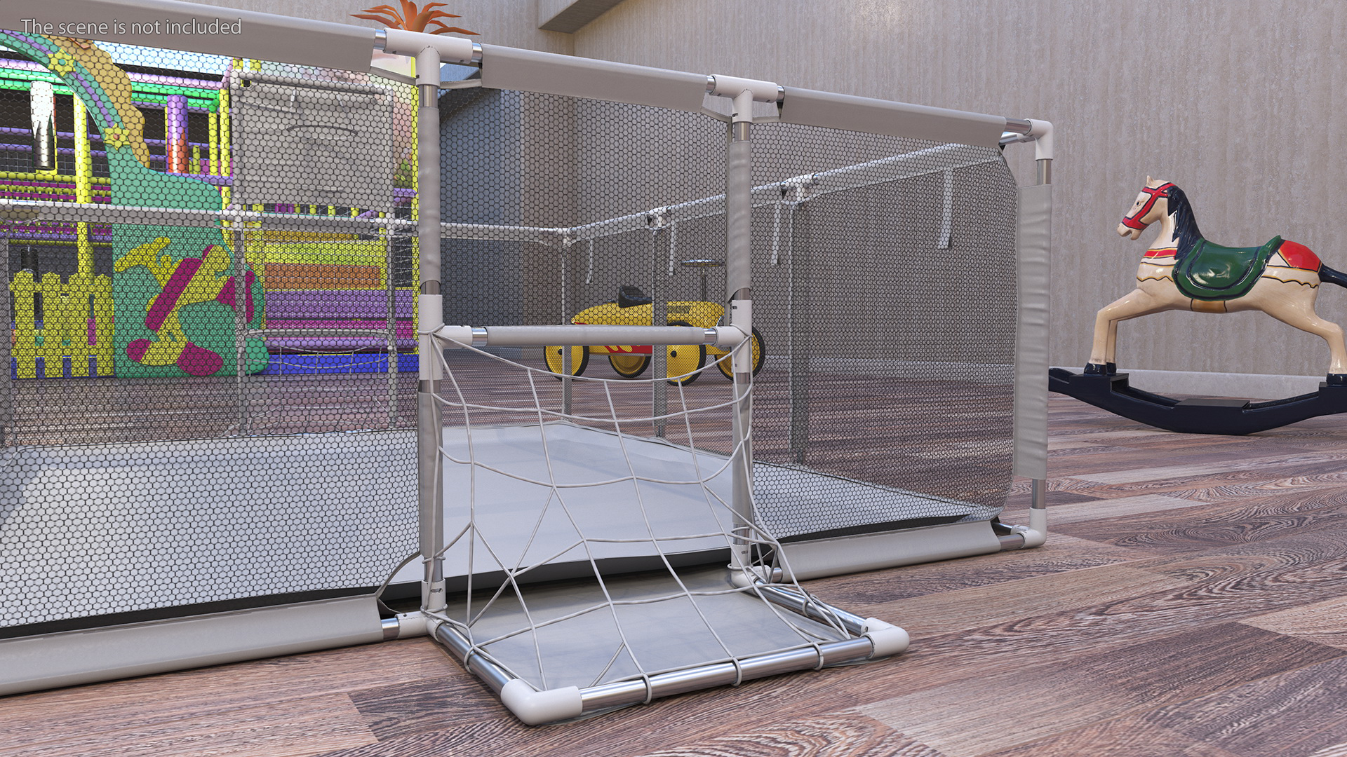3D Grey Large Baby Playpen model