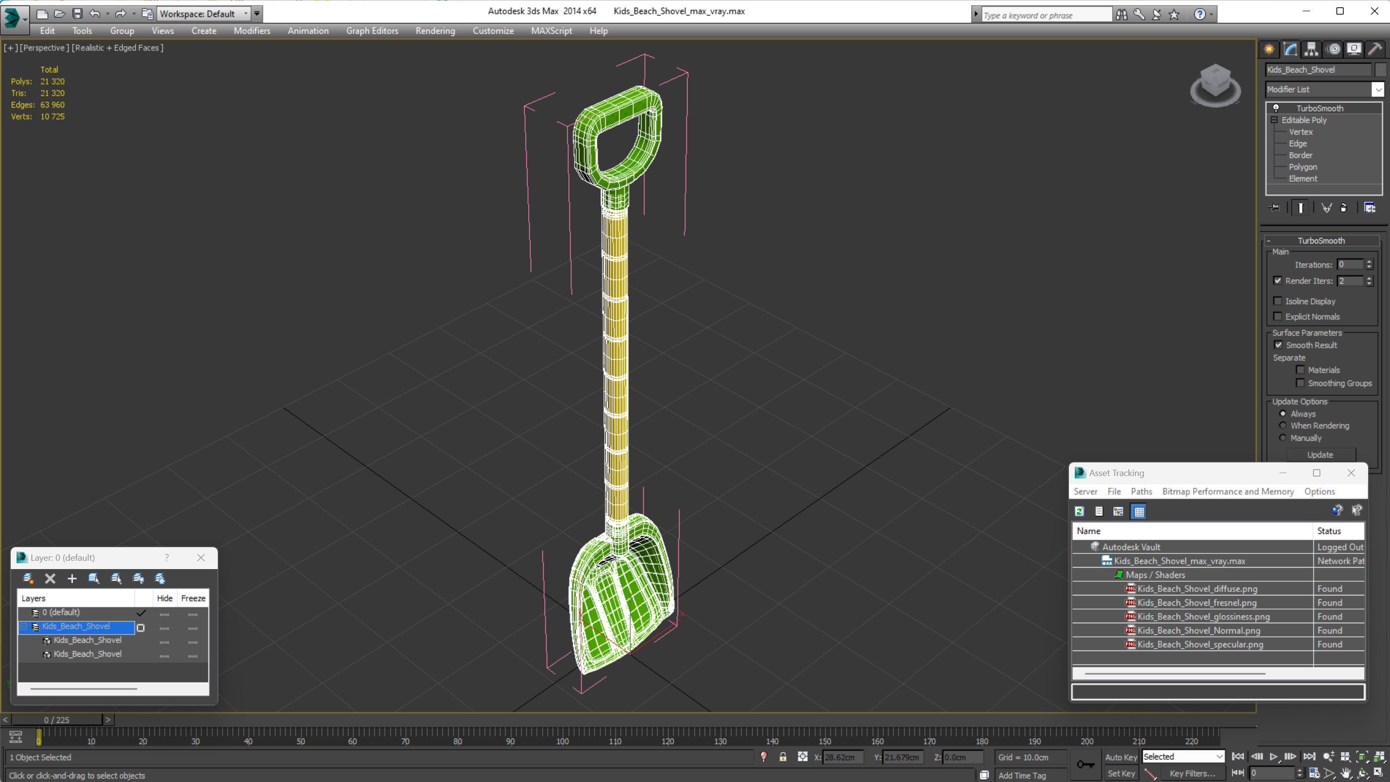 Kids Beach Shovel 3D