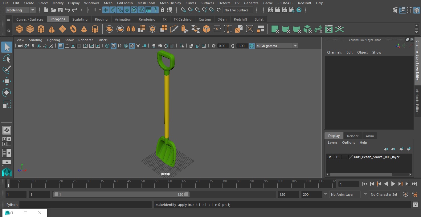 Kids Beach Shovel 3D