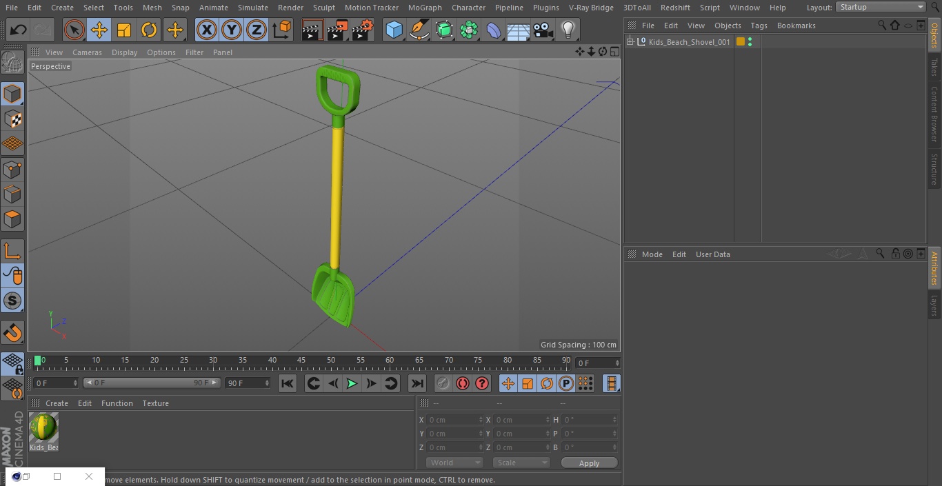 Kids Beach Shovel 3D
