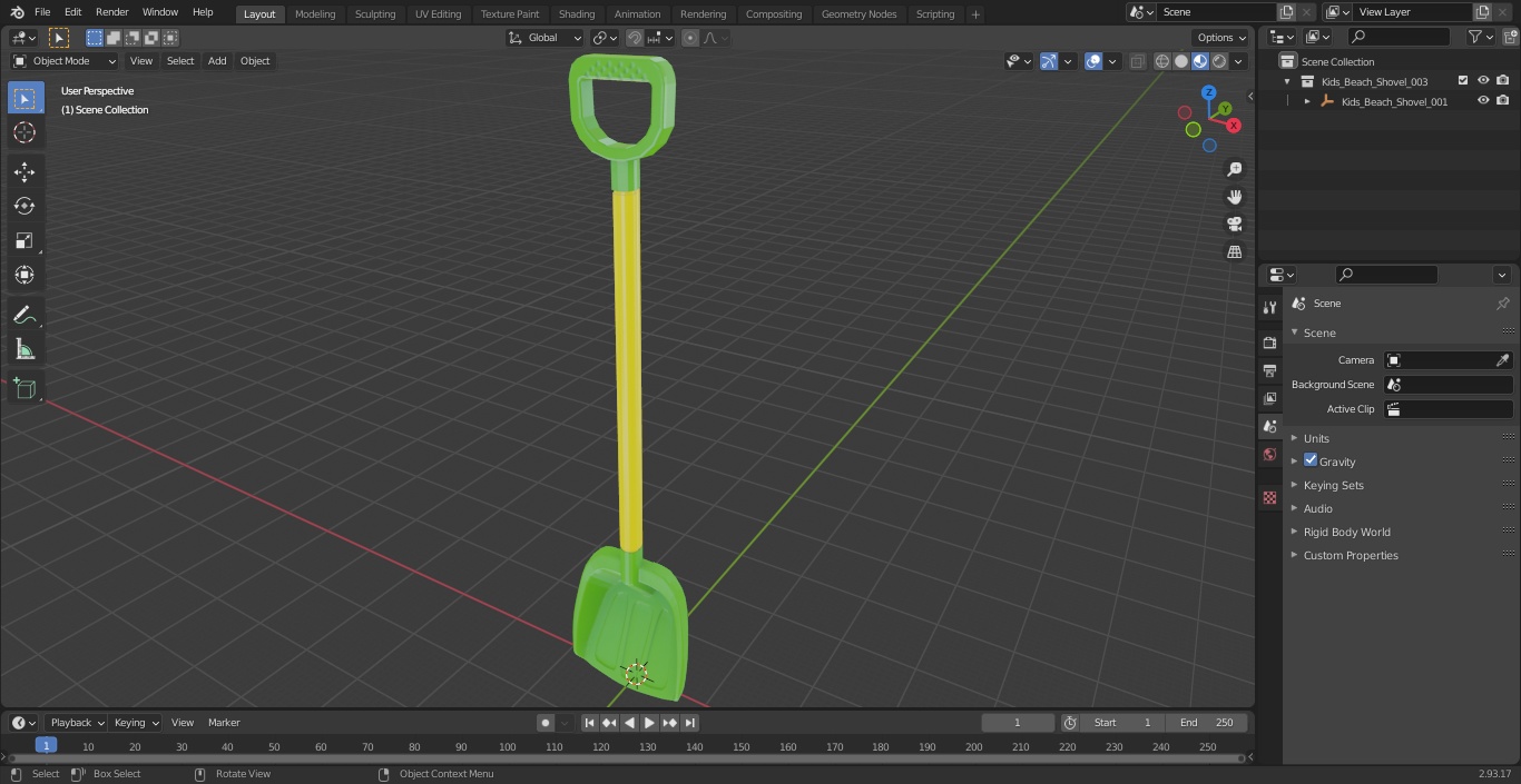 Kids Beach Shovel 3D