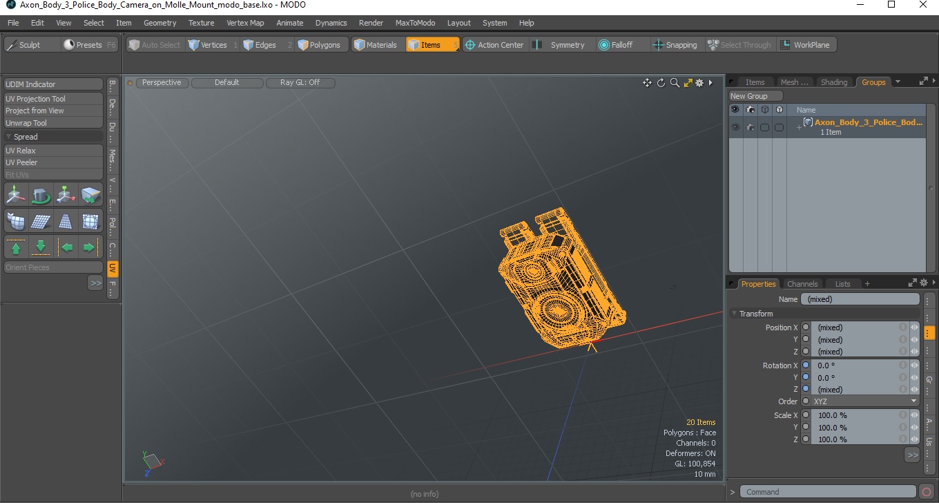 3D model Axon Body 3 Police Body Camera on Molle Mount