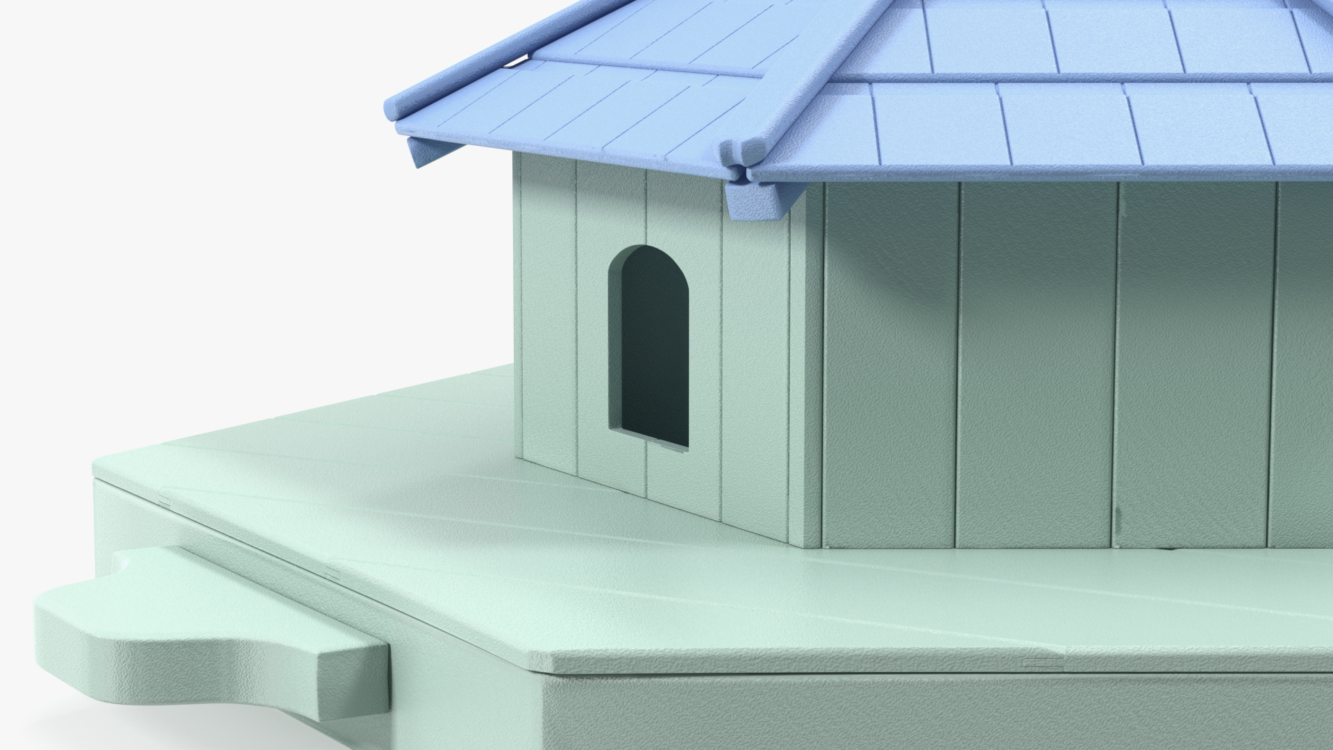 3D Wooden Duck House Floating Blue