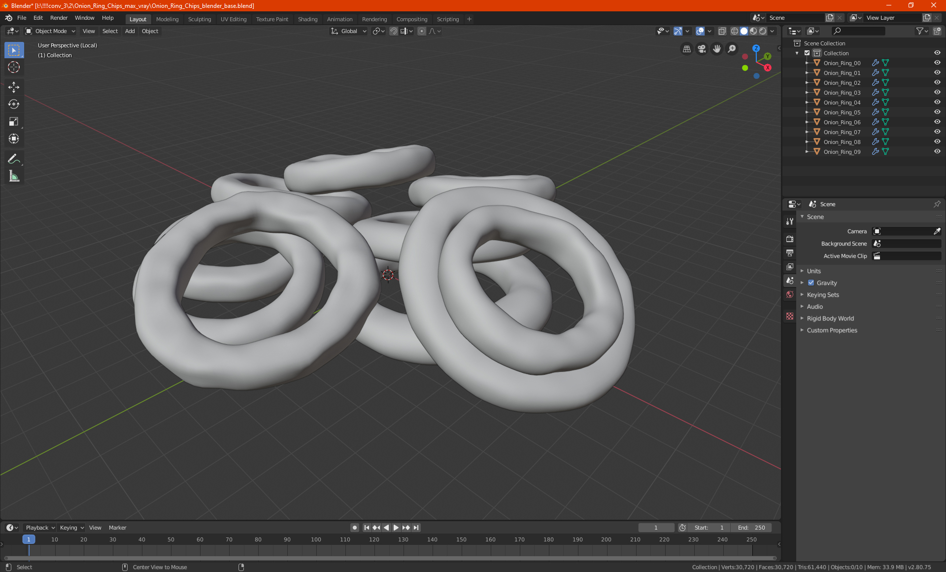 3D Onion Ring Chips