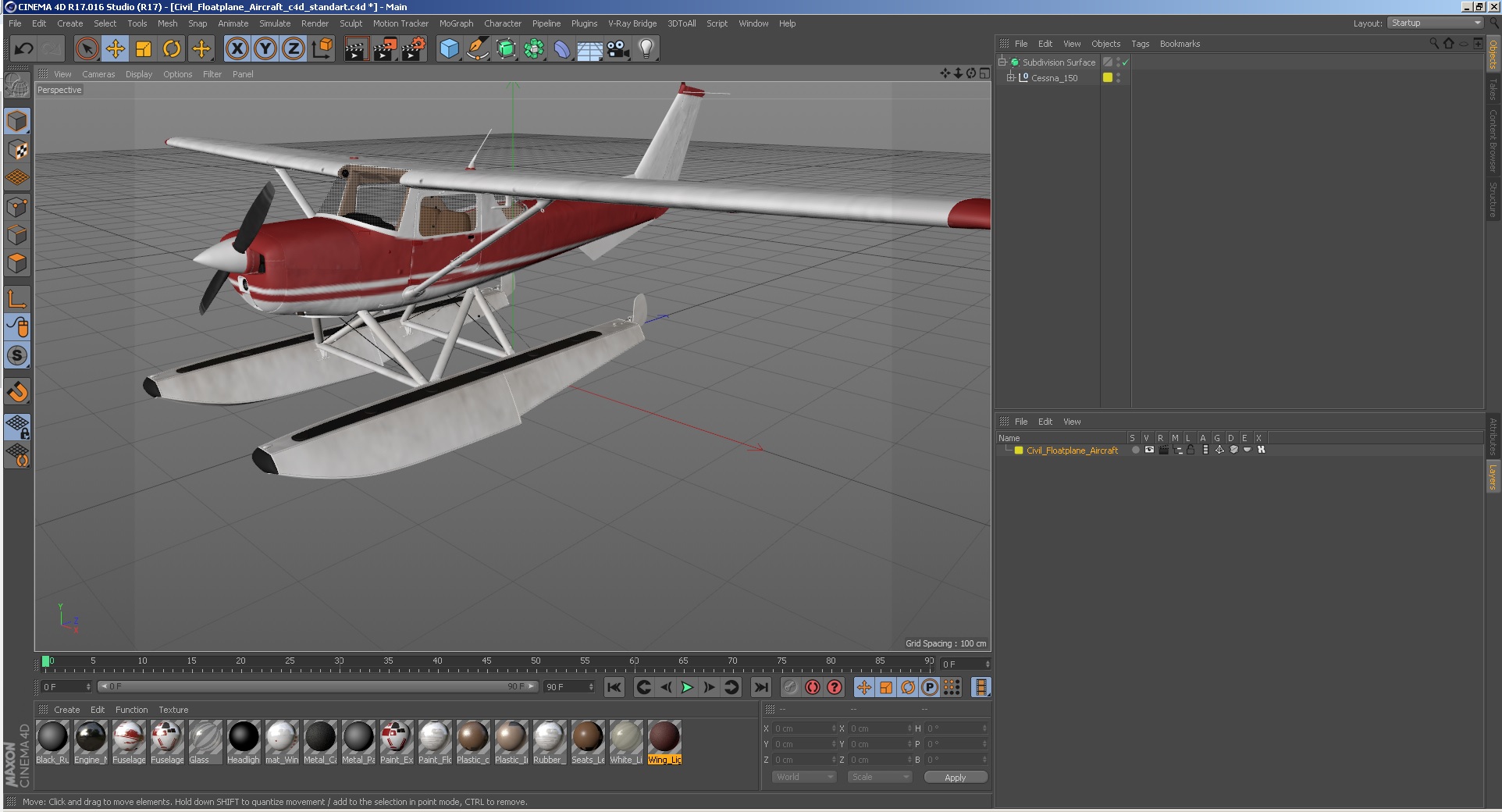 3D model Civil Floatplane Aircraft