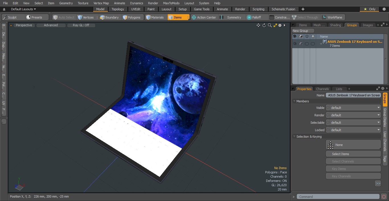 ASUS Zenbook 17 Keyboard on Screen 3D model