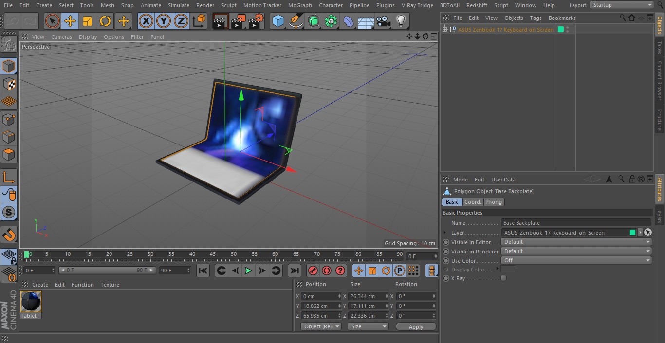 ASUS Zenbook 17 Keyboard on Screen 3D model