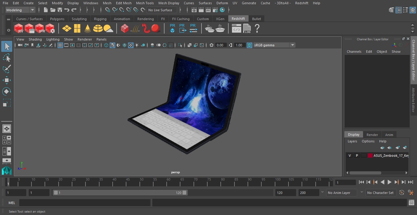 ASUS Zenbook 17 Keyboard on Screen 3D model