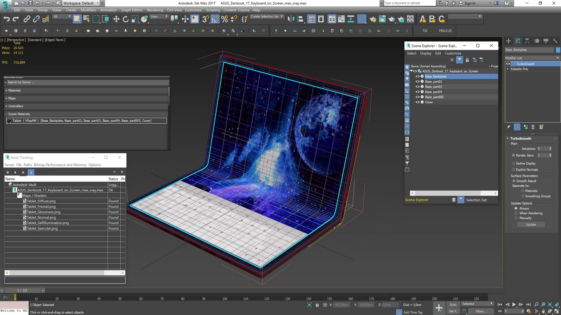 ASUS Zenbook 17 Keyboard on Screen 3D model