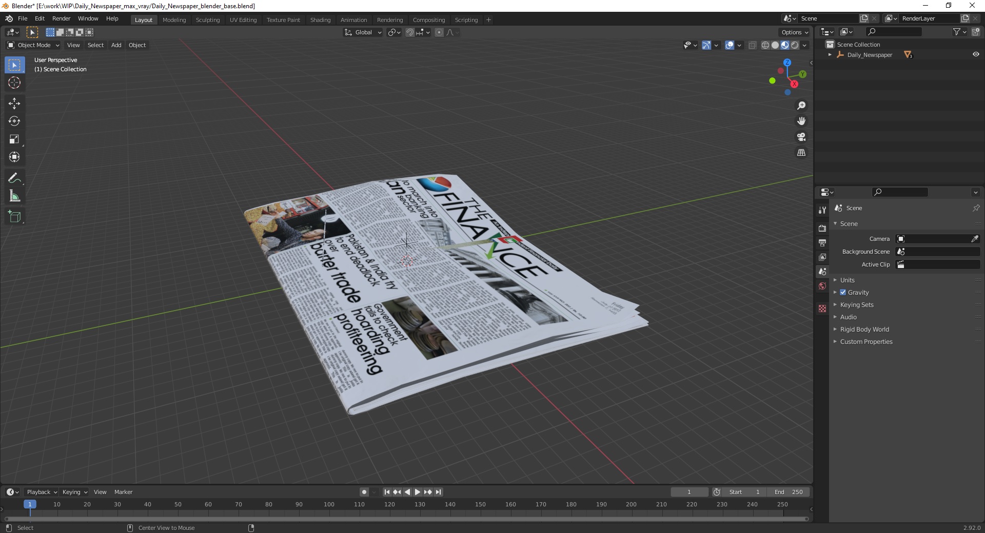 3D model Daily Newspaper