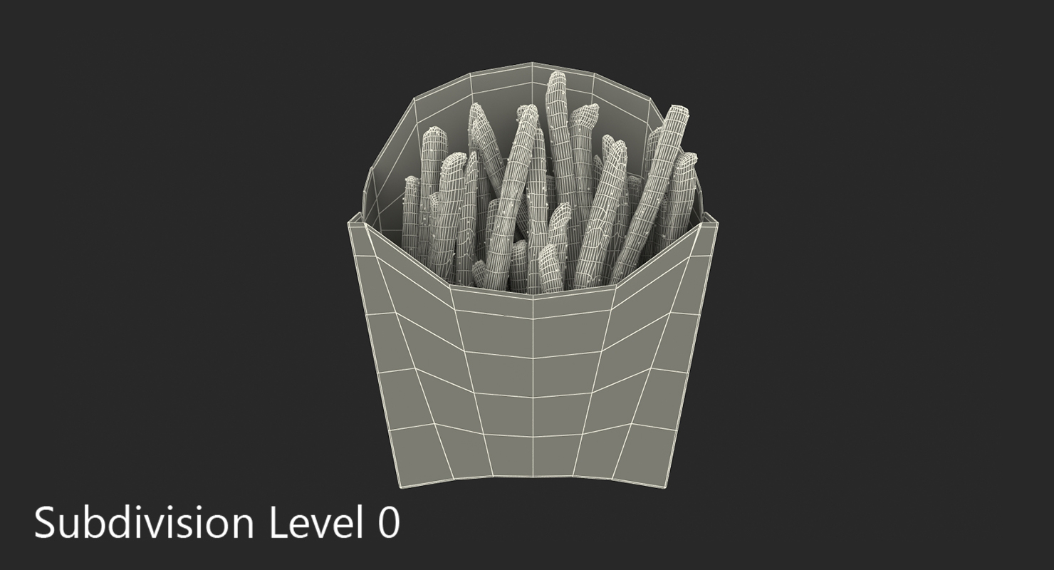 French Fry Box Generic 3D