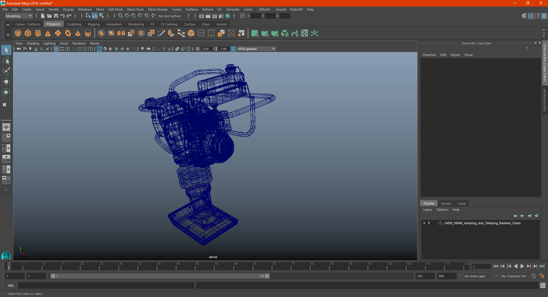 3D WEN 56040 Jumping Jack Tamping Rammer Clean model