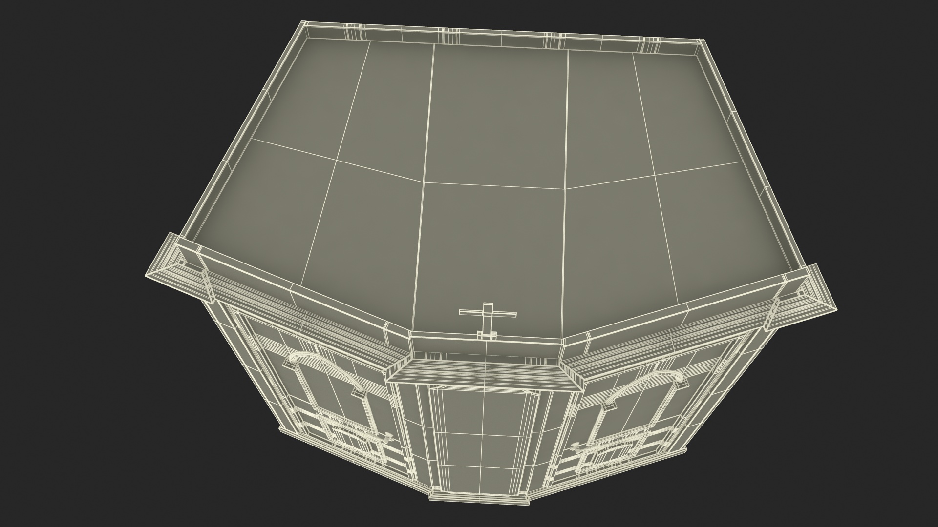 3D model Wooden Confessional Booth