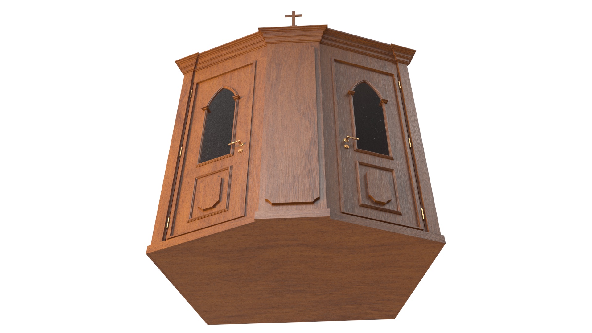3D model Wooden Confessional Booth