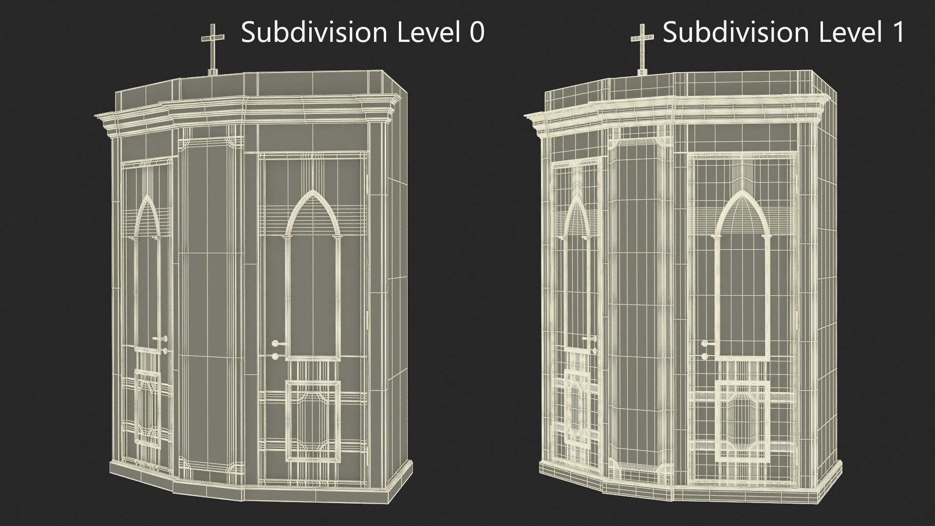 3D model Wooden Confessional Booth