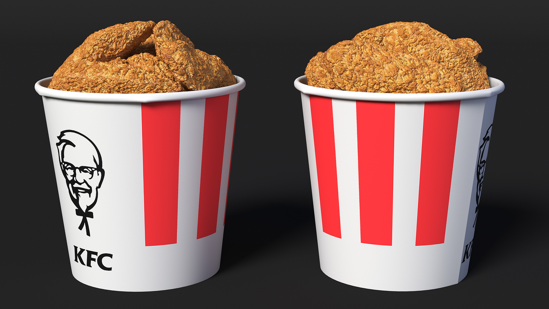 Bucket of KFC Chicken Wings 3D