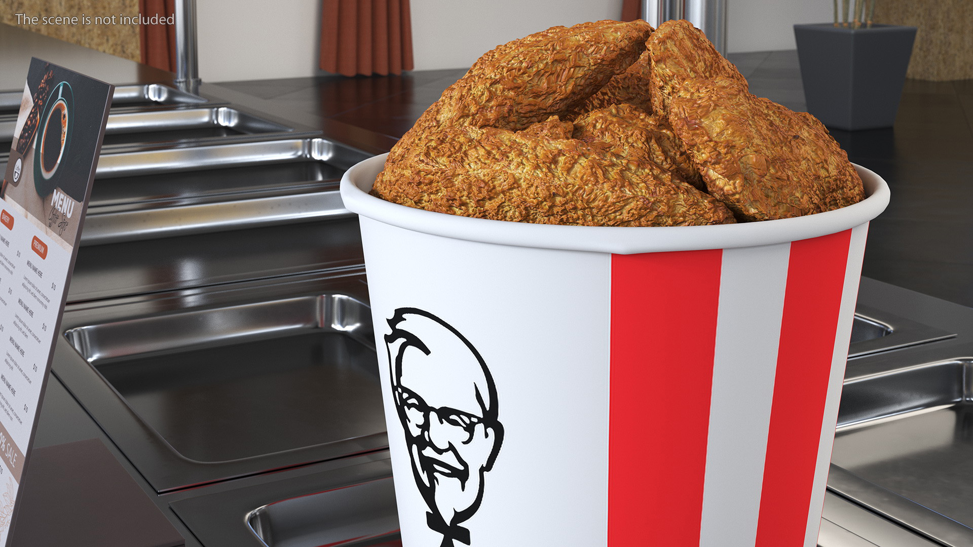 Bucket of KFC Chicken Wings 3D