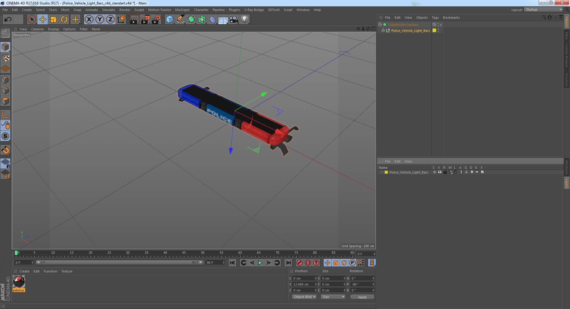 3D model Police Vehicle Light Bars