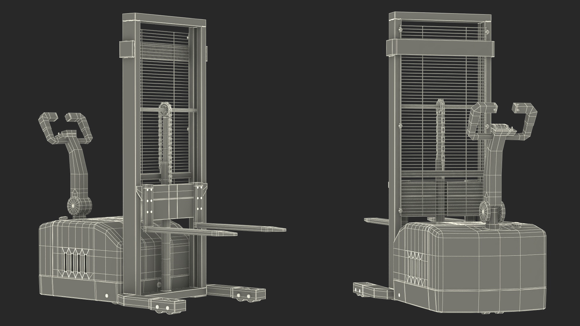 Powered Stacker Everest Red with Stack of Boxes 3D