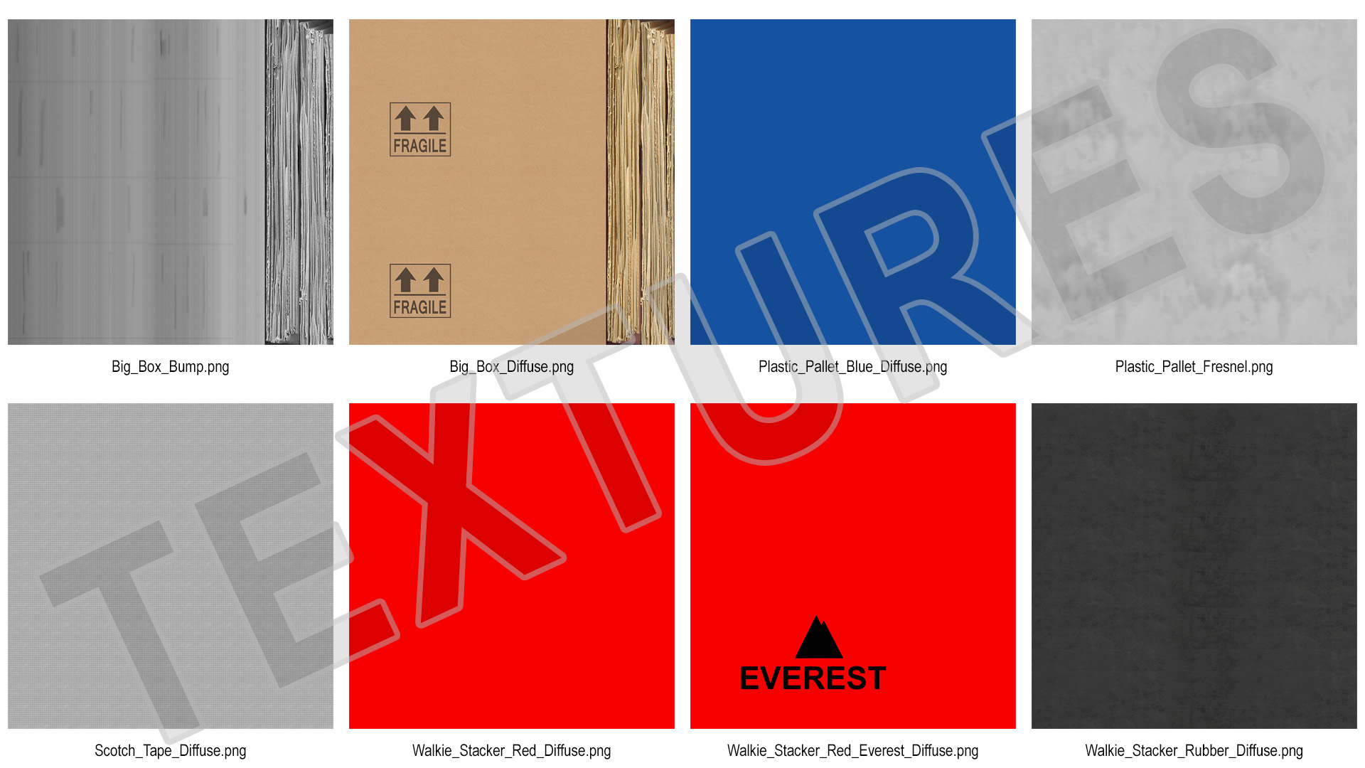 Powered Stacker Everest Red with Stack of Boxes 3D