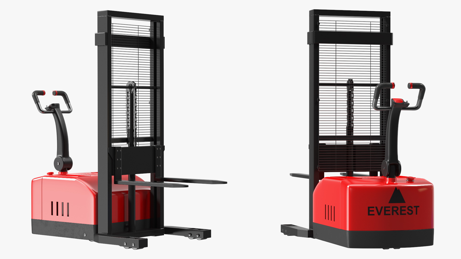 Powered Stacker Everest Red with Stack of Boxes 3D