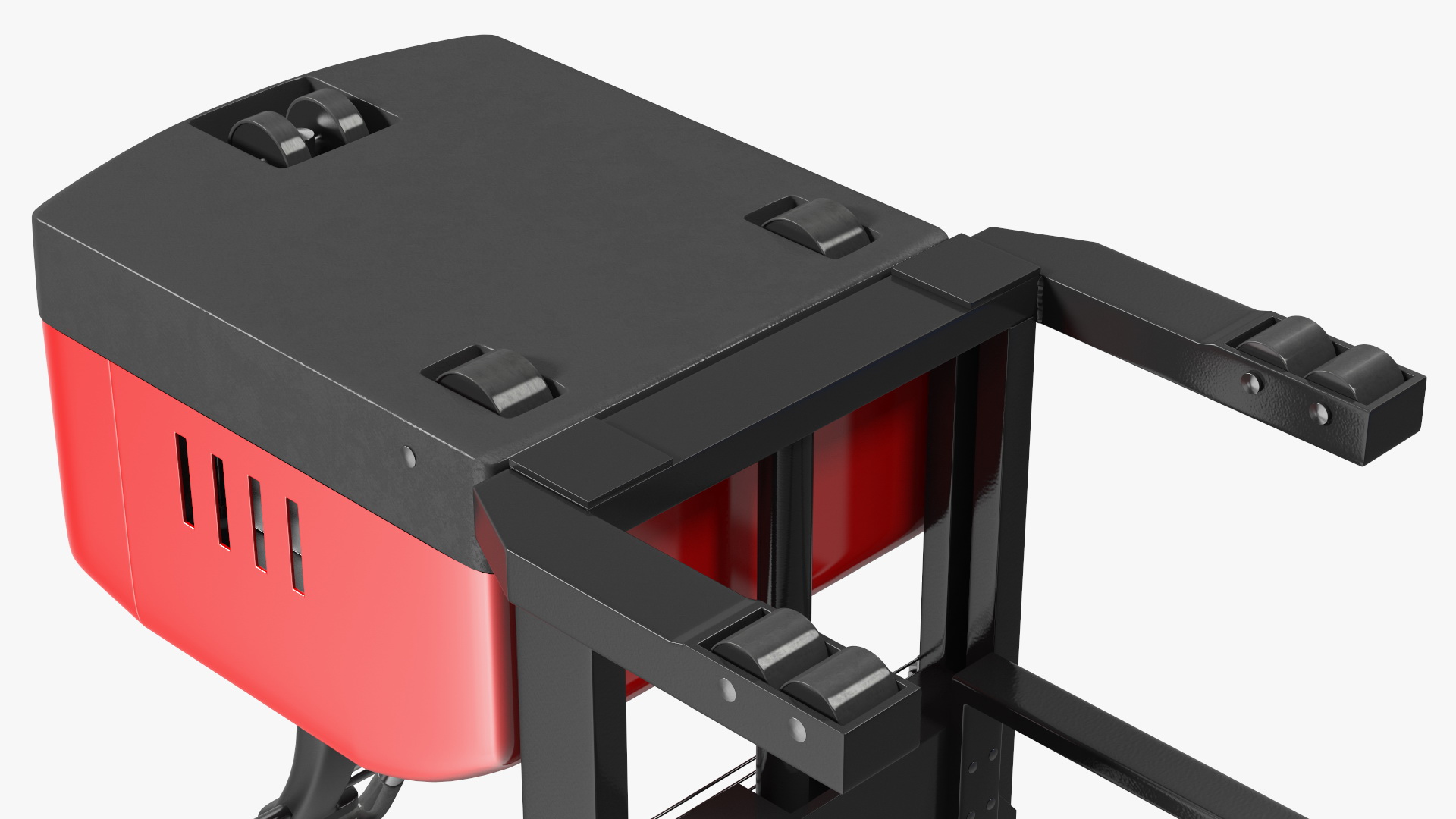 Powered Stacker Everest Red with Stack of Boxes 3D
