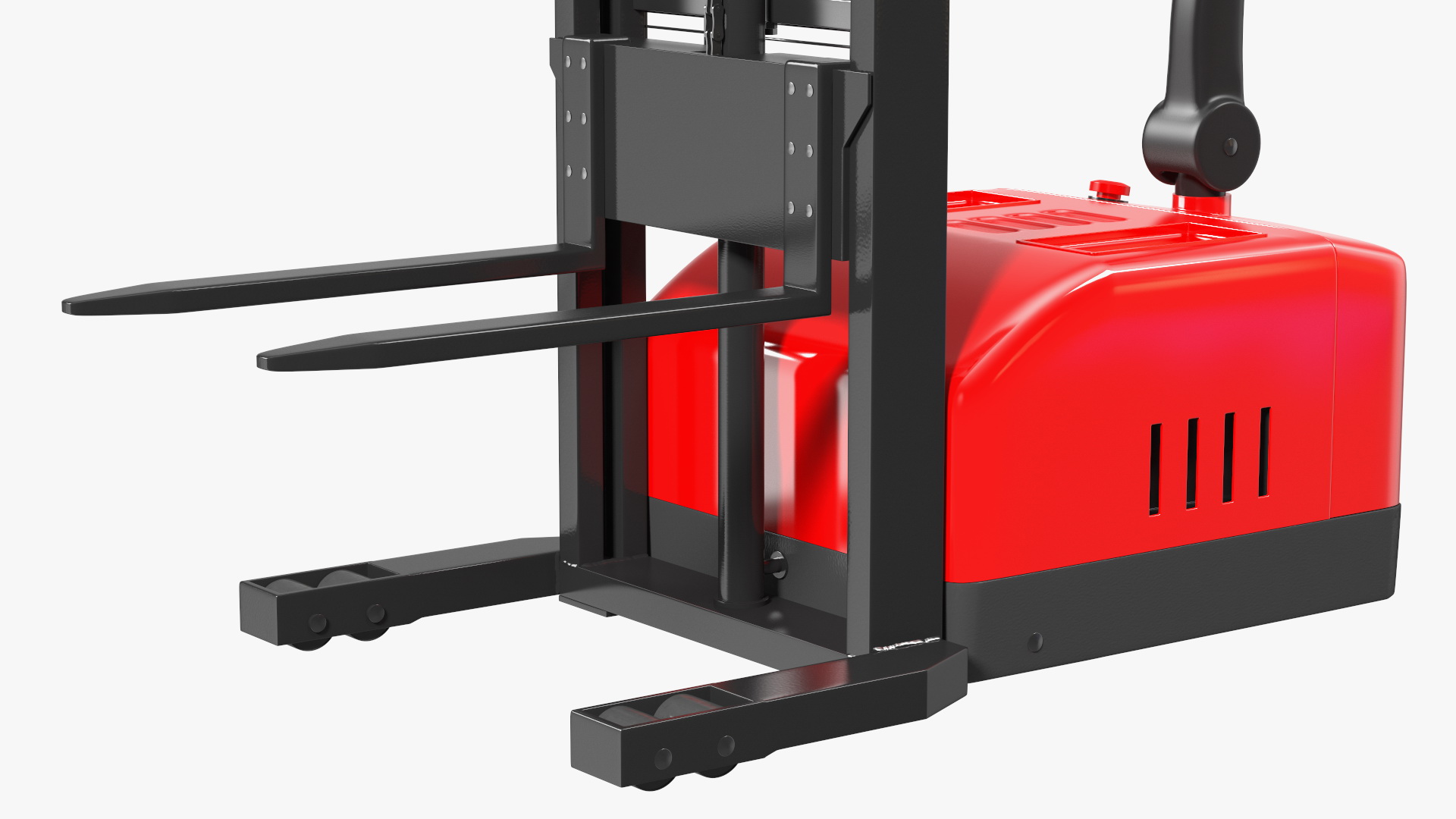 Powered Stacker Everest Red with Stack of Boxes 3D