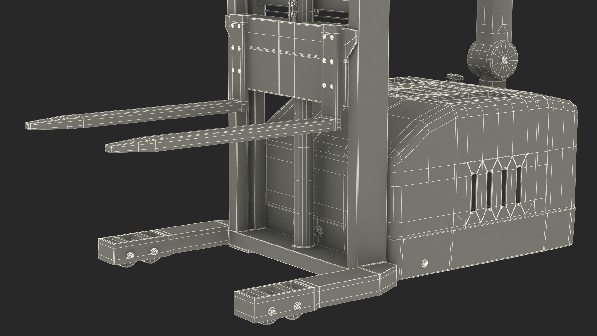Powered Stacker Everest Red with Stack of Boxes 3D