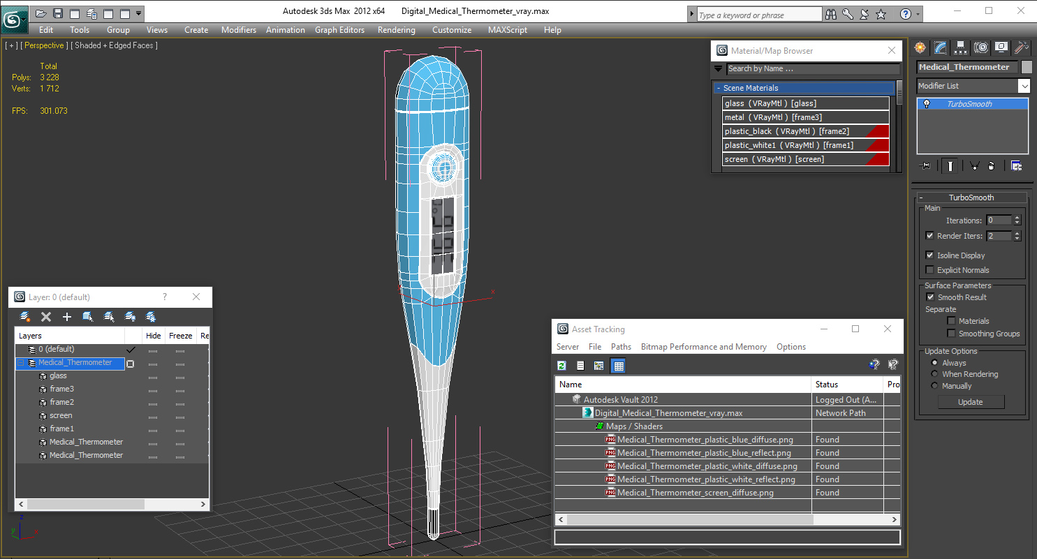 Digital Medical Thermometer 3D