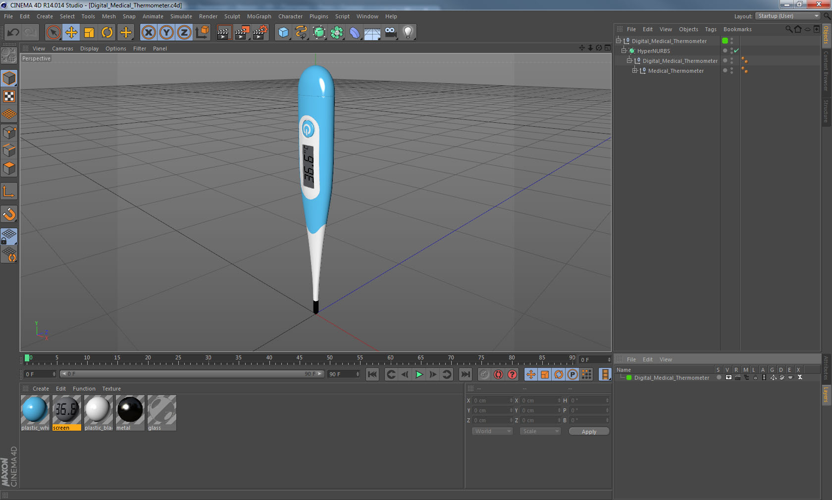 Digital Medical Thermometer 3D