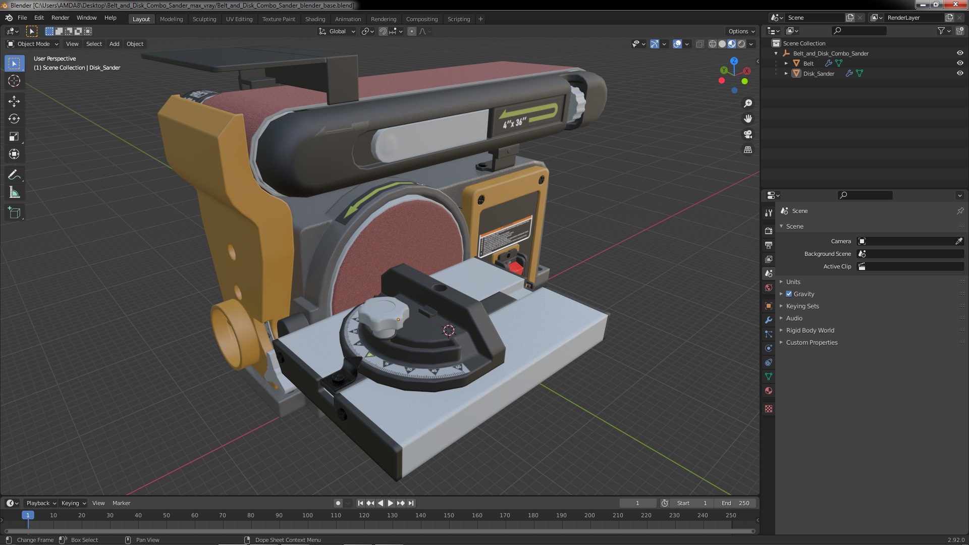 3D Belt and Disk Combo Sander