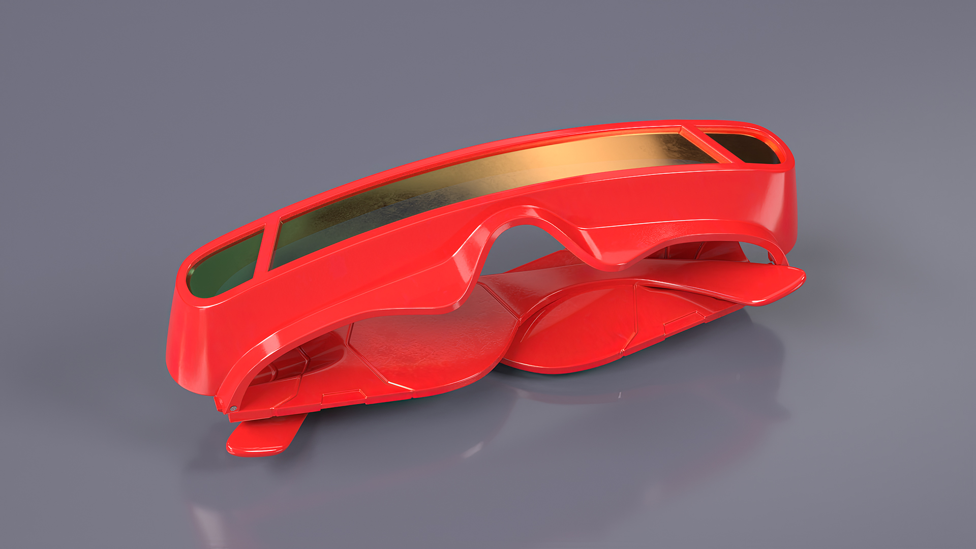 3D model Futuristic Mono Lens Sunglasses Red