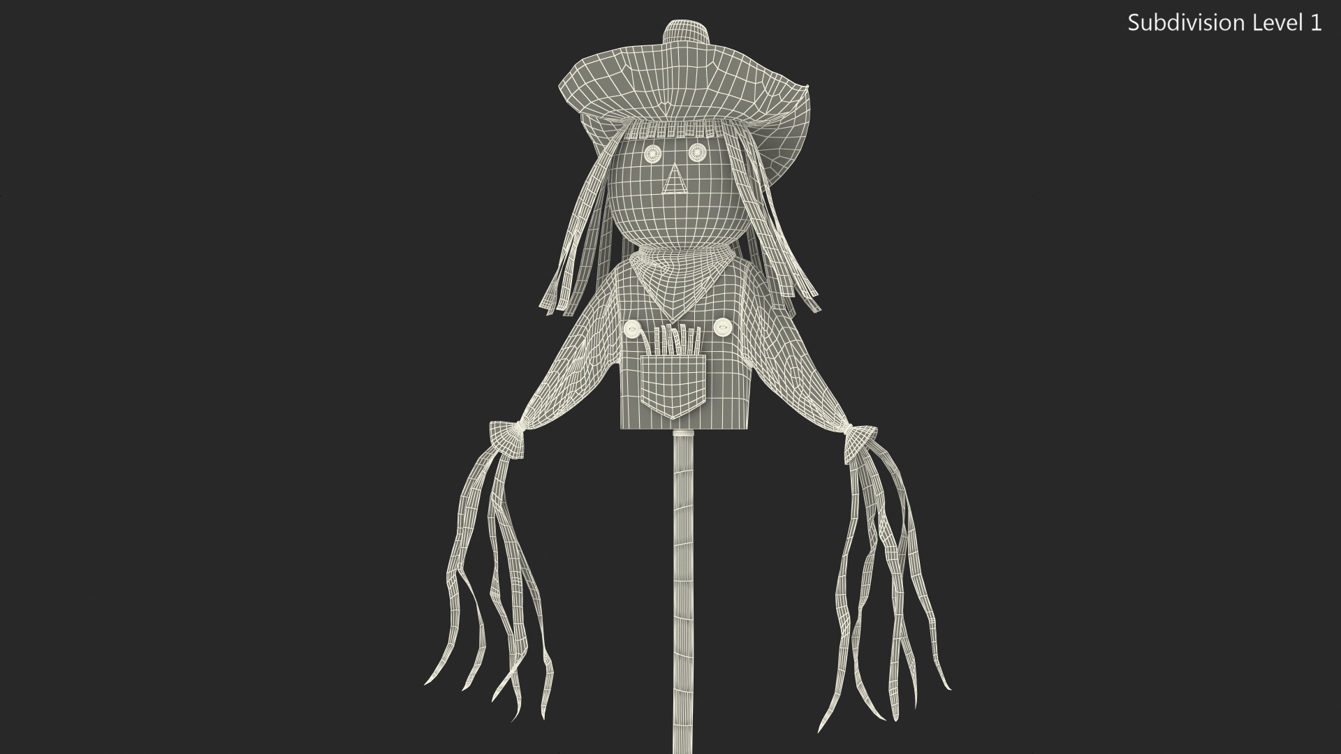 Halloween Harvest Scarecrow Decoration Scarecrow Stick 3D model