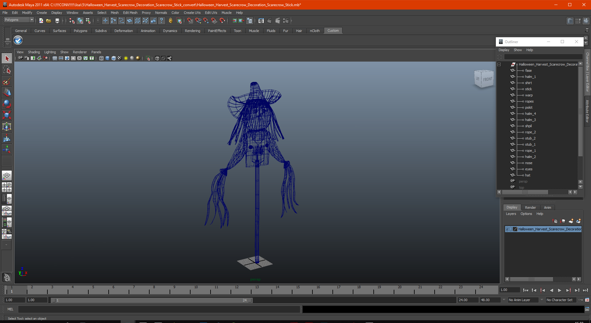 Halloween Harvest Scarecrow Decoration Scarecrow Stick 3D model